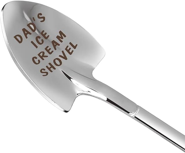 Funny engraved stainless steel ice cream shovel spoon for dads, perfect novelty gift from daughter or son