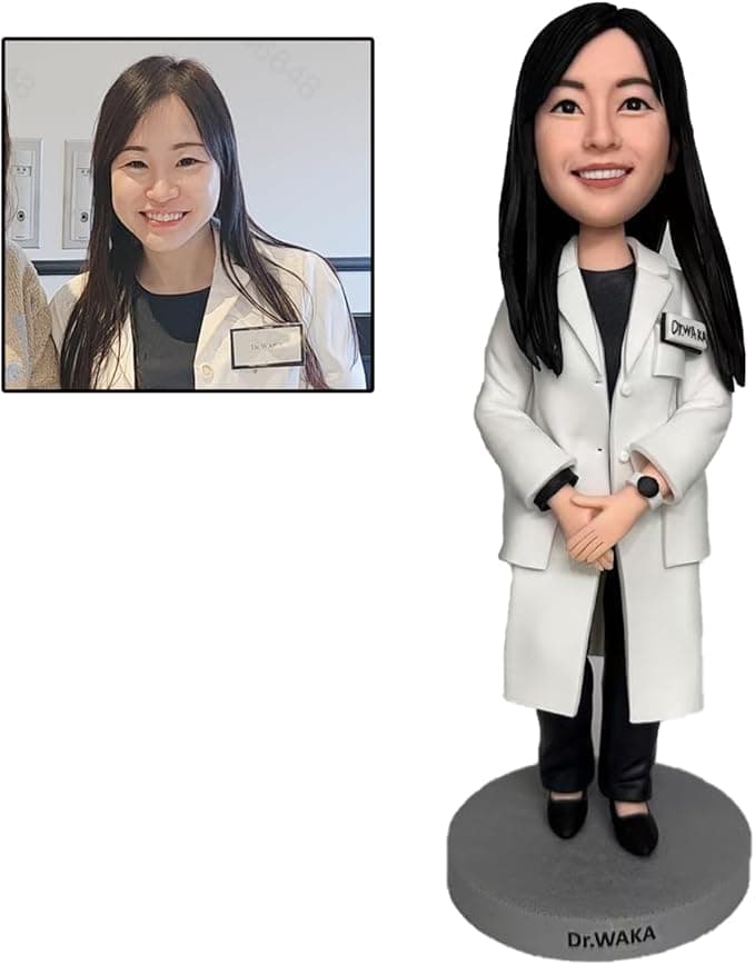 Custom personalized bobblehead with detailed features and accessories – unique gift idea for Mom.