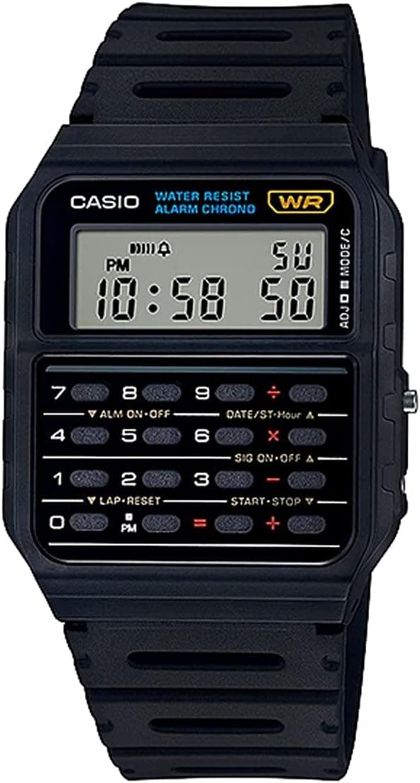 Casio CA53W Calculator Watch – Vintage Digital Timepiece with Stopwatch, Dual Time, Alarm, and 8-Digit Calculator