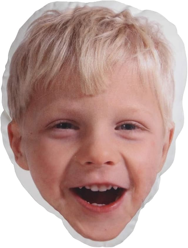 Funny custom face-shaped photo pillow – personalized gift with your face or a loved one’s for laughs or cuddles.
