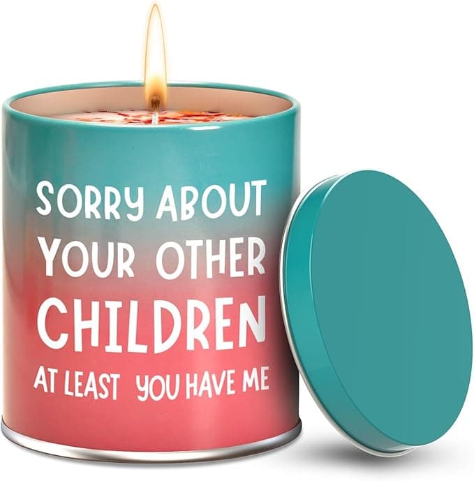 Funny gardenia-scented candle made with natural wax – gift for Mom with humorous quote and clean burn.