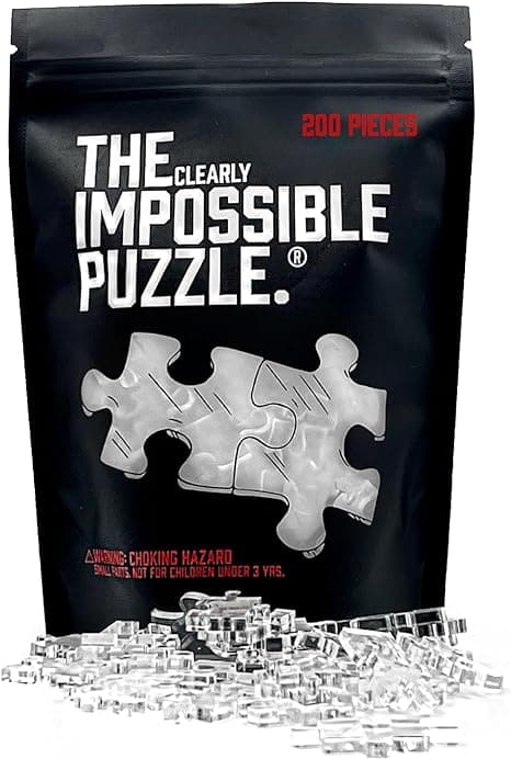 Clear jigsaw puzzle for adults that's hilariously hard and oddly satisfying to gift or hate-build.