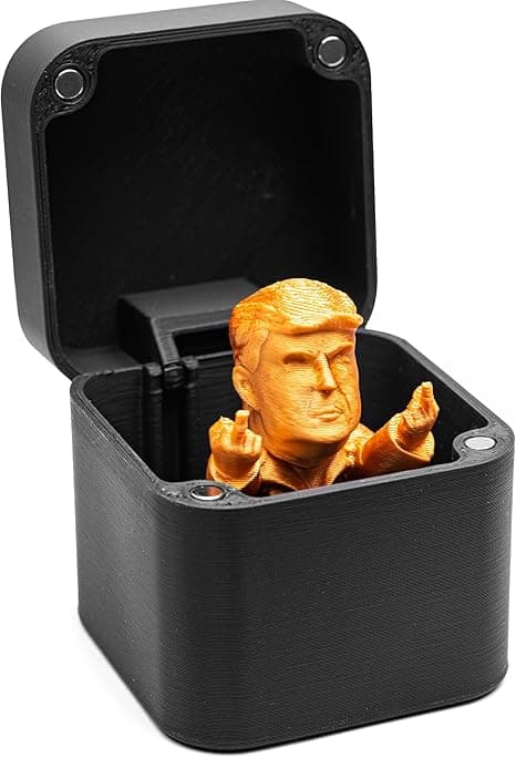 Trump-themed prank gift box showing a middle finger—perfect gag for parties, holidays, or political mischief