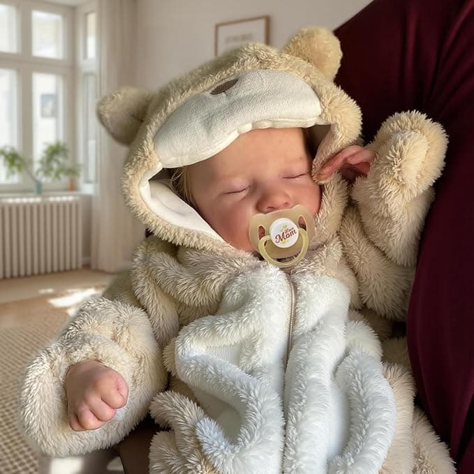 Realistic 17-inch reborn baby boy doll with accessories—soft-bodied and lifelike, perfect for collectors or weirdly specific gags.