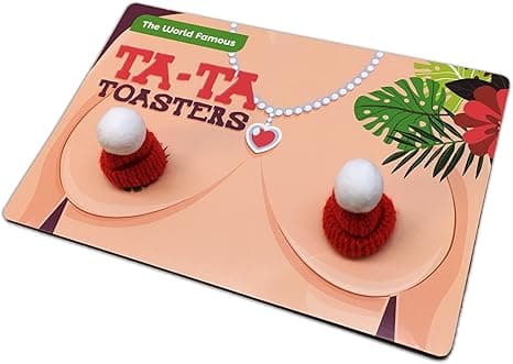 Ta-Ta Toasters chest warmers novelty gift, hilarious gag for women, BFFs, or naughty holiday stockings