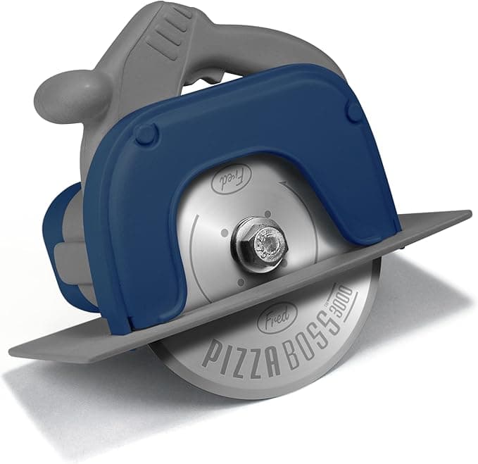 Genuine Fred Pizza Boss 3000 pizza cutter shaped like a circular saw—perfect for hilarious gifts and epic pizza nights.
